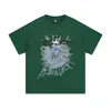 SP5DDER SPIDER Web Foam Drukowane krótkie rękawie 2024 Spring/lato Nowa para mody T-shirt