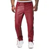 Men's Pants 2024 Gothic Leather Fashion Strappy Motorcycle American PU