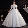 Wedding Dress The Bride's New Trail Simple and Elegant Princess Style French Light Host Pregnant Women Small and Tall 2024 Wedding Dress