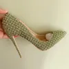 Dress Shoes Sexy Lady Green Point Toe High Heels Pumps Stiletto Heel Designer 12cm 10cm 8cm Party