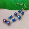 Kolczyki Dangle 8-9 mm moda szara nieregularna perła lapis lazuli złota dzieci bohemian upuść nastolatki