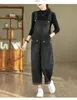 Women's Jeans Washed Distressed Denim Suspenders Overalls Loose Versatile Autumn And Winter Oversized Streetwear One-piece Pants Trend