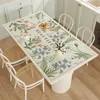 Table Cloth 30043 Household Waterproof And Oil Proof Grid Tablecloth Wash Free PVC Rectangular Dining Mat Square Coffee