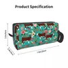 Cosmetic Bags Hereford Cow Cattle Floral Portable Makeup Case For Travel Camping Outside Activity Toiletry Jewelry Bag