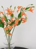 Decorative Flowers Flame Lily Artificial Autumn Art Plants Fall Decoration Home Wedding Orange Arrangements