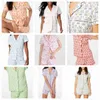 Femmes mignon rouleau lapin pyjamas Y2k singe préfabriqué impression 2 pièces pyjama ensemble chemise à manches courtes Pj Shorts tenue décontractée Hgwc71j