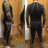 Herr termiska underkläder män jogging skinn kompression lång ärm tröjor leggings sport set bodybuilding track kostym rashgard man