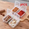 Aufbewahrungsflaschen 3PCS Frischhalte-Organizer-Box Flip-Dose Transparenter Kühlschrank Lebensmittel Feuchtigkeitsbeständige stapelbare Gewürzboxen