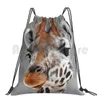 Backpack Giraffe On Grey Drawstring Bag Riding Climbing Gym Animal