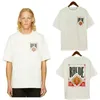 Rhude short-mouwen Amerikaanse high-street modemerk heren en dames seksloze pokerkaart bedrukt los t-shirt