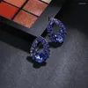 Boucles d'oreilles pour femmes, bijoux à la mode, Style couleur bleue, strass faits à la main, clous en cristal doux pour filles