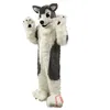2024 halloween cinza lobo husky cão mascote traje andando terno de halloween grande evento traje terno vestido de festa