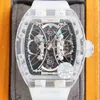 Luxury Mens Mechanics Titta på Richa M Sport Wristwatch Business Leisure helautomatisk mekanisk kolfiber ihålig Tourbillon 250R