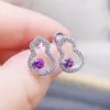 Kolczyki do stadnin Naturalne Purple Amethyst Kolczyka Cucurbit Styl 3 mm 0,15ct 2pcs kamień szlachetny 925 srebrna biżuteria srebrna L243171