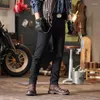 Jeans da uomo da strada moto nero puro semplice classico versatile casual moda stretch slim fit pantaloni skinny da festa