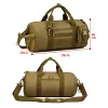 Väskor Camo Tactical Oulder Bag Men Sports Bag Bucket Duffle Molle Handväska Vattentät militärväska Kvinnor Camping Valisise K319