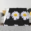 Filtar Daisy Printing High Qiality Warm Flanell Filt Blomma Akrylskiss Vår sommar