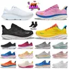 Top Quality Women Mens Bondi 8 Clifton 9 Running Shoes Tripe White Black Pink Foam Yellow Blue Red Free People Cloud Bottoms Athletic Sports Trainers Runners Sneakers