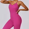 Active Sets Seamless Backless Sports Yoga Jumpsuit Women Sexy Push Up Workout Bodysuits Quick Dry Sporty One-Piece Set Solid Fitness Rompers