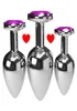 3PCSSet Multicolor Smooth Massager Anal Pärlor Crystal Jewel Heart Butt Plug Stimulator Women Sex Toys Dildo Metal Anal Plug273S1044896