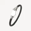 Luxury Handicraft for Women Designer Bracelet Horseshoe Cable Bracelet 18k White Gold Plated Black Stainless Steel Bracelets