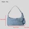 Koreaanse versie denim onderarmtas voor vrouwen, eenvoudige en veelzijdige enkele schoudertas, crossbody tas, niche design handtas 240402