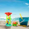 Areia jogar água diversão ampulheta praia mesa brinquedo água areia roda moinho de vento verão brinquedos crianças criança conjunto 240402