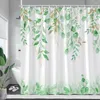 Douchegordijnen Groene Bladeren Aquarel Planten Bladgoud Moderne Lente Minimalistische Stof Thuis Badkamer Decor Badgordijnsets