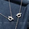 Collana con ciondolo con lettera di marca Naso piccolo Q Collana in argento puro S925 placcato con collare con fibbia OT unico e di fascia alta di lusso leggero con logo