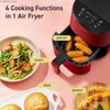 Air Fryers Small Air Fryer Oven 2.1 Qt 4-in-1 Mini Airfryer Bake Roast Reheat Space-saving Low-noise Red Y240402