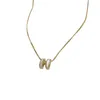 Lyxdesigner halsband hänge kvinnors smycken h halsband 18k guld kvinnor ljus lyxig high-end blekande benben kedja med logotyp