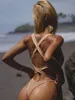 Бандажный сексуальный женский цельный купальник, женский купальник, стринги с высокой талией, монокини, купальный костюм, пляжная одежда 240402