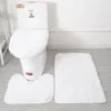 Bath Mats Winter Bathroom Mat Set Soft Fluff Shower Carpet NON-SLIP Floor For Bedroom Toilet Rugs Lid Cover