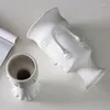 花瓶の家の中国の白い艶をかけた顔セラミック花瓶の装飾リビングルームサンプルソフト