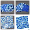 Mosaico de vidro cristal tv fundo adesivos de parede piscina azul banheiro varanda entrega gota casa jardim construção suprimentos até dhg0m
