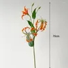 Kwiaty dekoracyjne płomienie lilii sztuczne jesienne rośliny sztuki jesienne dekoracja domowa pomarańczowa aranżacje