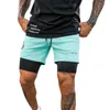 Herren Shorts Herren Shorts Herren Schnelltrocknende Sportshorts Atmungsaktive 2-in-1-Trainingsshorts Kompressions-Innenfutter TrainingsshortsC240402