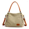 Shoulder Bags Simple Canvas Bag Student Art Messenger Large Capacity Lady Female