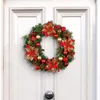 Kwiaty dekoracyjne wieniec świąteczny z znakiem powitalnym do drzwi frontowych sztuczne jagody girlandy kulki ornament ksmdecor