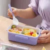 Vaisselle en plastique boîte à déjeuner isolée sans BPA micro-ondes fuite Bento enfants école enfants pour garçons filles conteneur de stockage