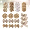 Guirlandes florales décoratives, 24 pièces, pour décoration de noël, bricolage, matériaux Vintage faits à la main, toile de jute