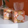 Gift Wrap 20 Pcs/Lot Exquisite Flower Printing Square Small Box Simple Portable Wedding Candy Multi-color Optional