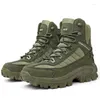 Chaussures de Fitness automne hiver imperméables vertes bottes militaires pour hommes en plein air Trekking respirant épais tactique hommes Botas Militares