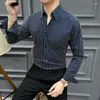 Męskie koszule 2024 Spring Spring Custom Fabricer French White Butting Cllar Shirt Anti-Drinkle Cool