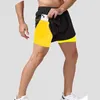 Shorts pour hommes Shorts pour hommes 2024 Shorts de course vêtements de sport 2-en-1 shorts d'entraînement été Double couche plage hommes vêtements de course lente Gym Sports ShortsC240402