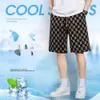 Shorts soltos casuais finos masculinos, tendência de verão, calças de praia emagrecedoras de alta qualidade, calças esportivas de cinco peças para homens
