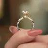 Кольца 1CT D Moissanite Diamond VVS1 Кольца для женщины обручальный свадебный еврейский еврейский с GRA 925 STERLING SLIVER с бриллиантовым кольцом 18K