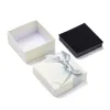 Cajas de joyería de cartón cuadradas con terciopelo de esponja y lazo de cinta, 12/18 Uds., cajas de joyería para embalaje de regalos, 7,6x7,6x4,3cm