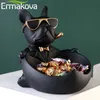 Ermakova Cool Dog Figurine Pies Statua Pudełko Pudełko Zwierzęta Ozdoba Rzemiosła Rzutka Rzeźba Rzeźbia Dekoracja domu Prezent 240325