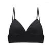 Reggiseni Reggiseno senza schienale da donna Sexy Top a scollo a V profondo Intimo Seta ghiacciata Reggiseno invisibile morbido senza cuciture con coppa sottile Bralette